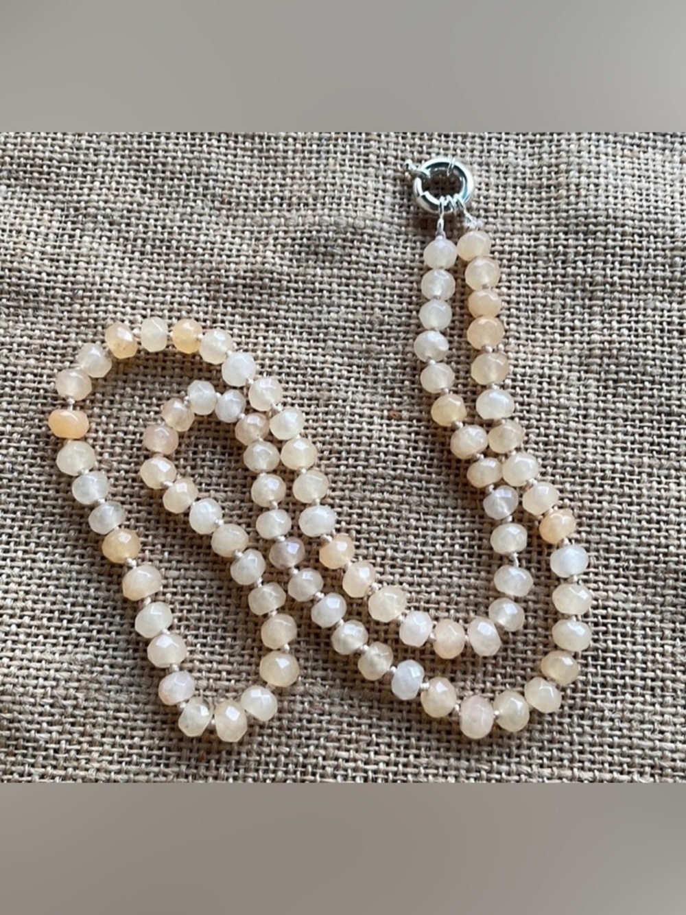 Rare Natural Rose Rainbow Moonstone Faceted Rondelle 8 mm Knotted 2026 Viral